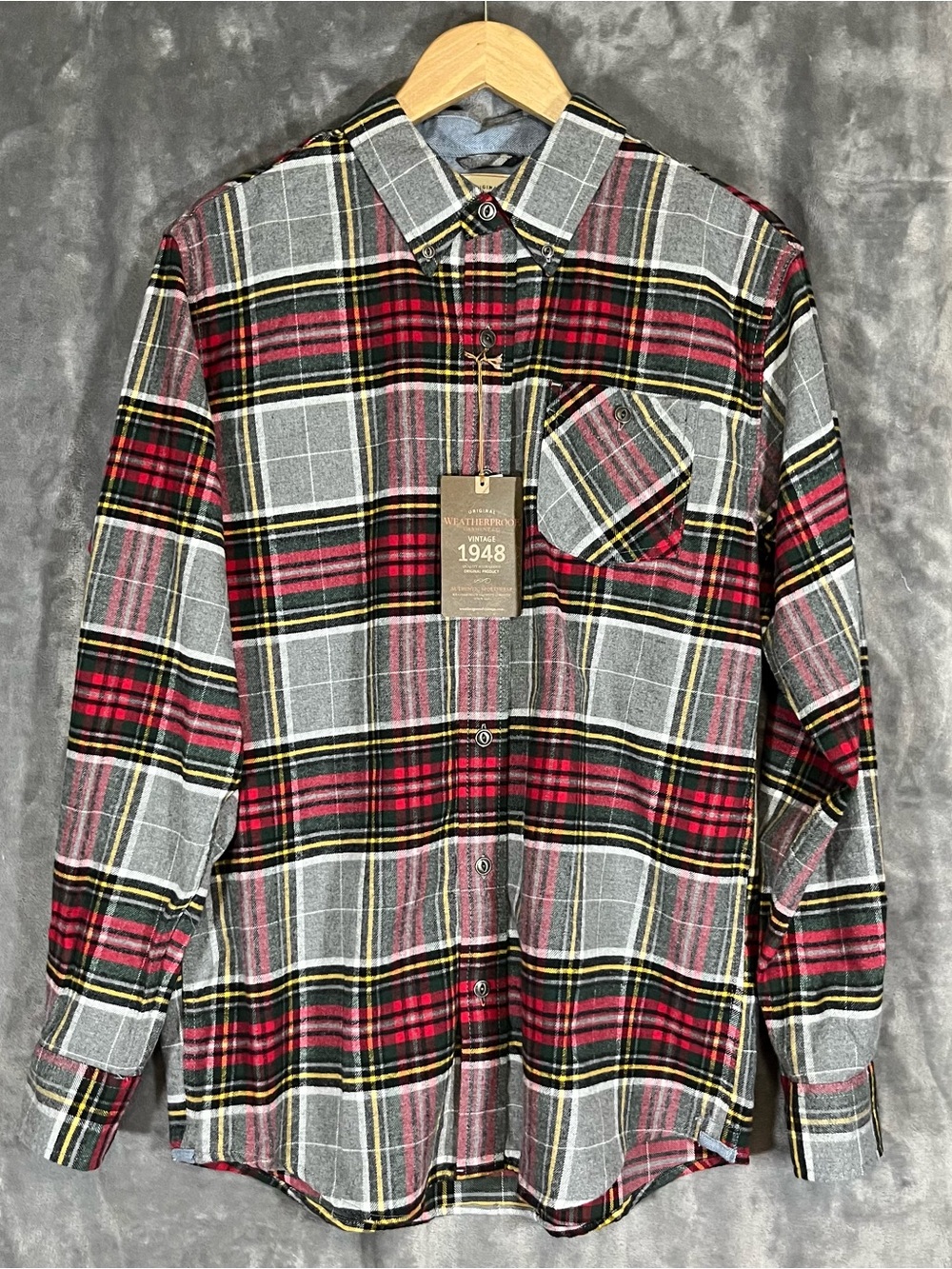 Weatherproof Red & Gray Plaid Button-Down Shirt